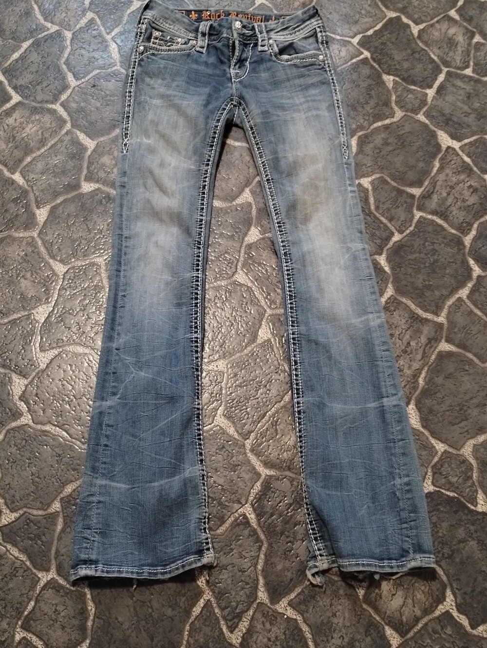 Rock Revival low rise  Sukara Bootcut jeans 23 " x 30 " VINTAGE Y2K